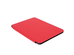 Funda protectora de piel sintética con estampado cruzado para Kindle Paperwhite 4 (2018), color rojo y dorado claro