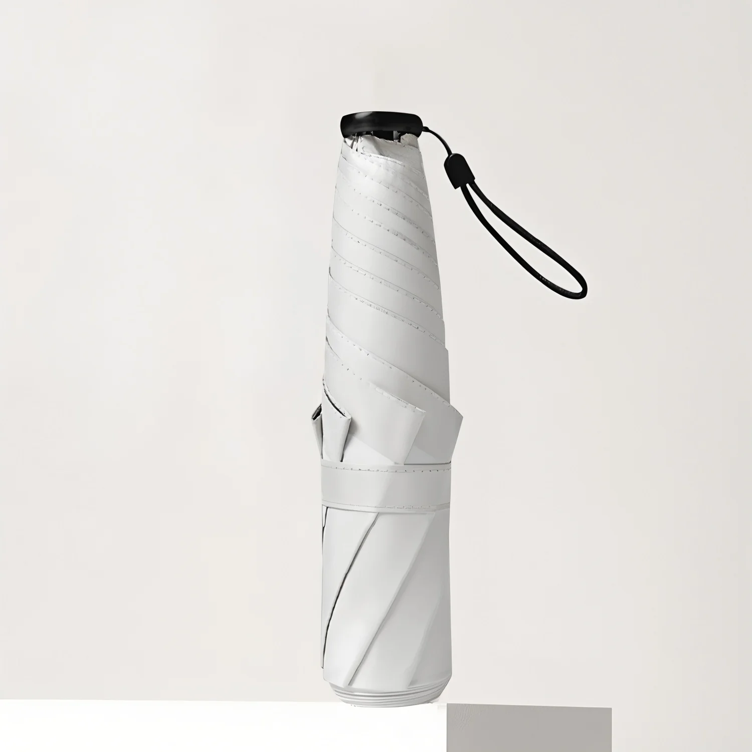 (blanco 6k) Sombrilla Ultraligera De Seis Varillas Con Diseño De Plumas Y Parasol De Vinilo