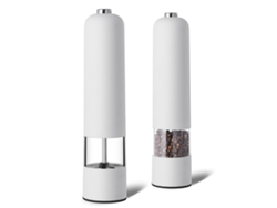 (blanco) Molinillo De Pimienta Y Sal Eléctrico De Plástico Alimentado Por Batería, Molinillo De Especias Recargable Ecológico