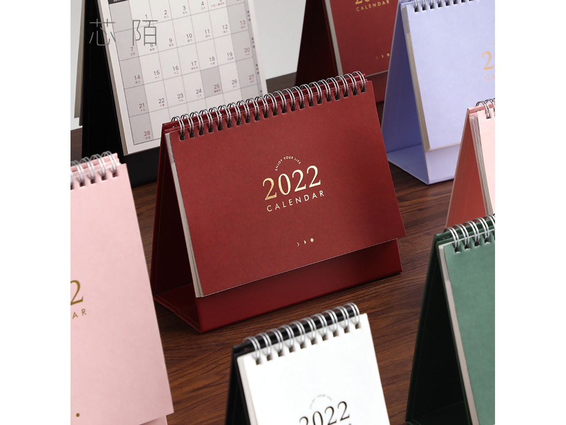 Calendario De Escritorio 2022 - Diseño Sencillo, Elegante Y Clásico, Multifuncional, Grande, Morado.