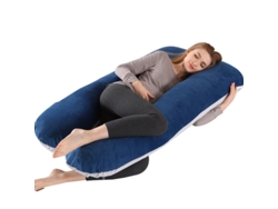 Almohada De Embarazo Multifuncional Para Dormir Durante El Embarazo Aliviar El Abdomen Y Dar Soporte A La Cintura 140 X 80 Cm (azul Grisáceo) Cuich