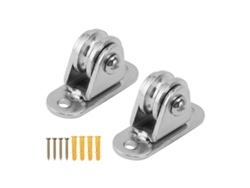 Polea silenciosa de acero inoxidable para puerta corredera de pared (2 piezas)