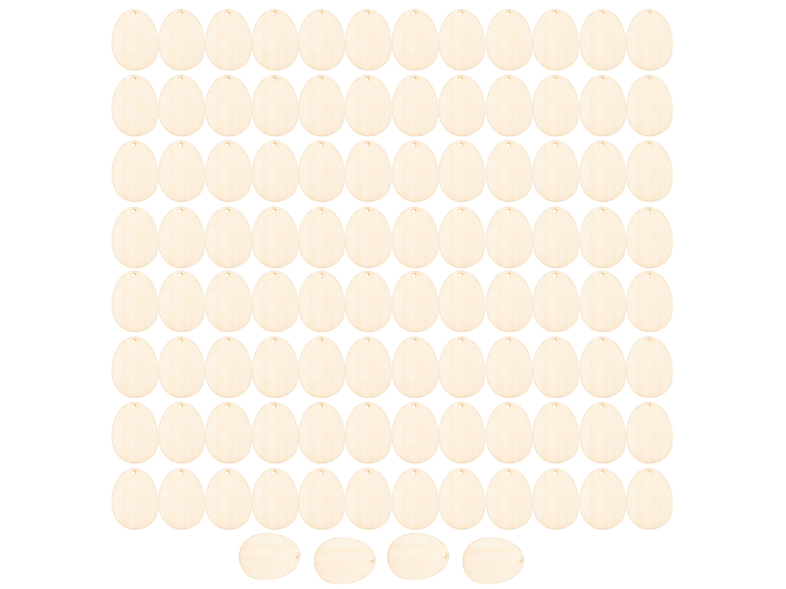 100 piezas de accesorios de madera para huevos de Pascua ecológicos para hacer tú mismo