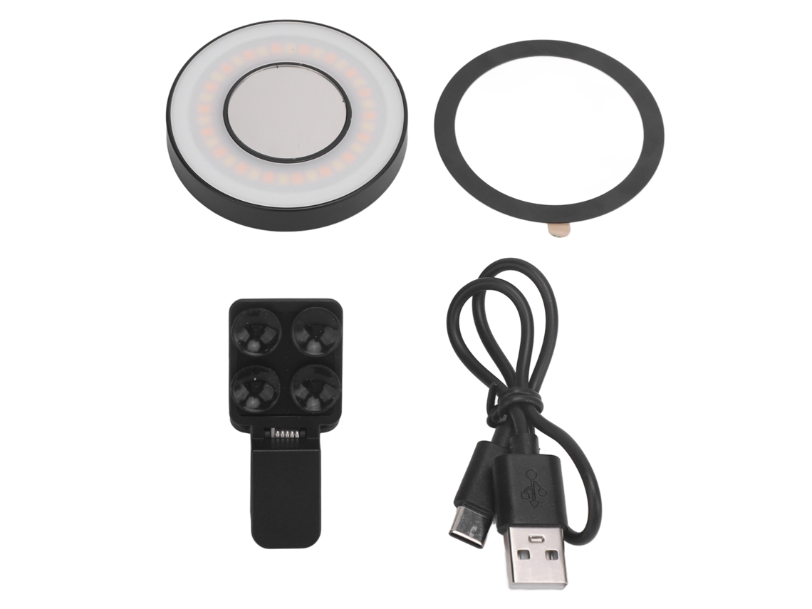 Luz Selfie Magnética Para Teléfono 2500‑9000k Recargable Con 36 Led Clip Para Selfies, Videoconferencias Y Vlogging