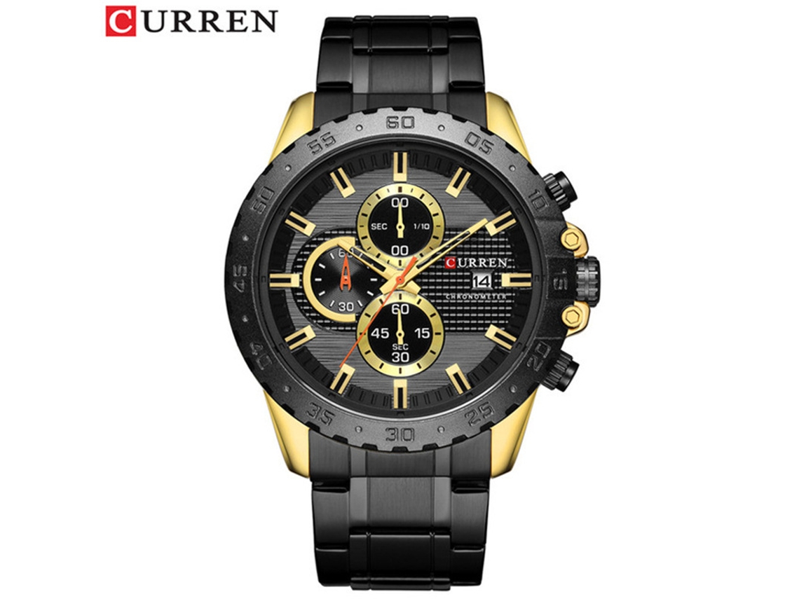 Reloj De Hombre, De Cuarzo, Resistente Al Agua, Con Correa De Acero De Seis Agujas E Indicador De Fecha.