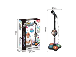 Micrófono infantil con soporte para karaoke, instrumentos musicales y juguetes Gusshious - Negro