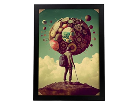 NACNIC Poster Grupo En Estilo Surrealismo Cinematográfico Ilustraciones Y Grabados De Historieta Abstracta Y Artística A3 Marcos Negros