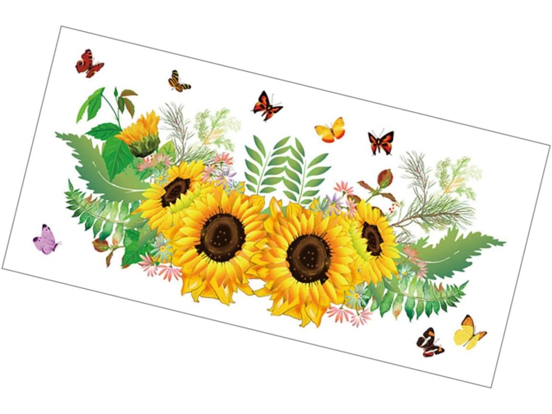 Adhesivo Decorativo Pared Pvc Diseño Girasol Ecológico Removible Hogar Oficina Elegante Motivos Insectos