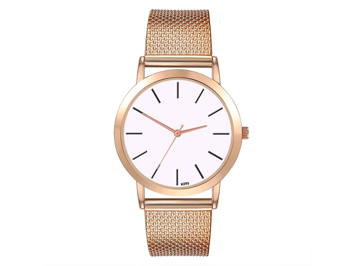 Reloj De Pulsera Unisex De Cuarzo Con Correa De Silicona De Oro Rosa Macizo.