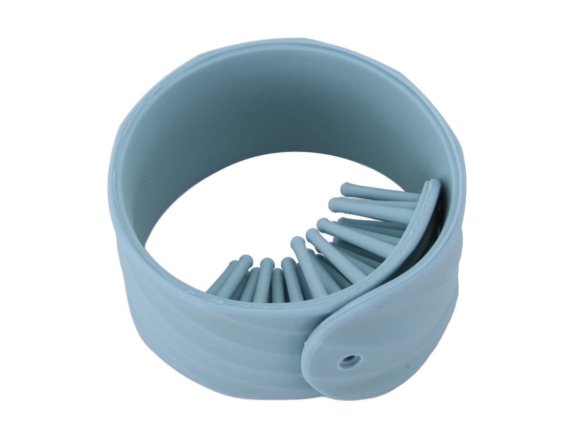 Pulseira de silicone 2026 com pente, massageador de cabelo giratório, ferramenta para desembaraçar os cabelos, azul