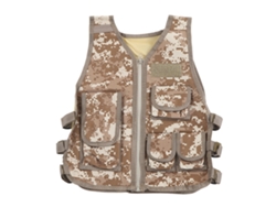 Chaleco De Combate Para Niños Con Bolsillos Múltiples Ajustable En La Cintura Tela Oxford Camuflaje S Para Senderismo Y Escalada