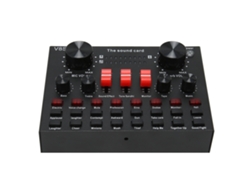 Tarjeta De Sonido Bluetooth Con 8 Modos Y 16 Efectos De Sonido Para Karaoke Y Transmisión En Vivo - Negra