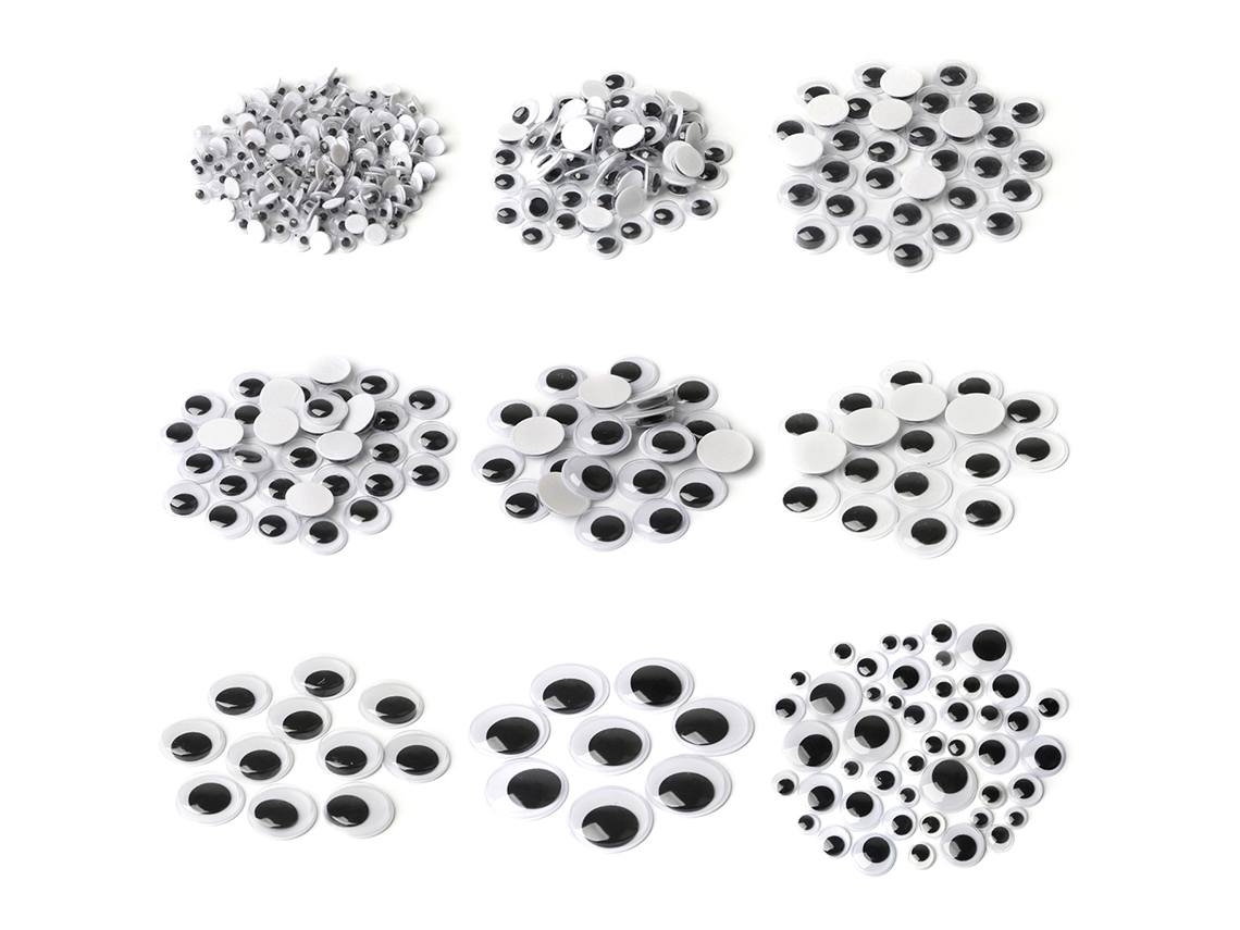 100 Ojos Móviles Autoadhesivos, Varios Tamaños, Adecuados Para Accesorios De Muñecas Diy, Juguetes Hechos A Mano, Etc.