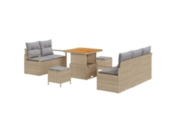 Maison Exclusive - Conjunto De Sofás De Jardín 8 Pcs Beige Ratán Sintético