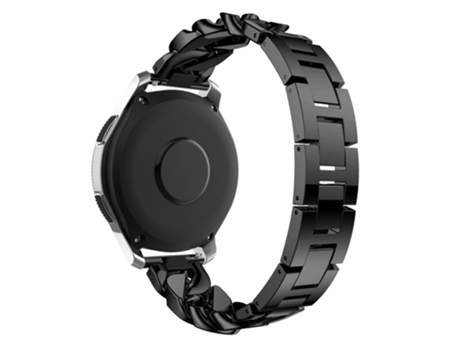 Correa de acero inoxidable 22mm fila única con diamante para Garmin Vivoactive 4/Venu 2 - negro