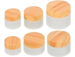 De 6 Potes De Vidro Fosco De 5g A 50g, Recipientes Recarregáveis Para Creme E Loção, Potes Herméticos.