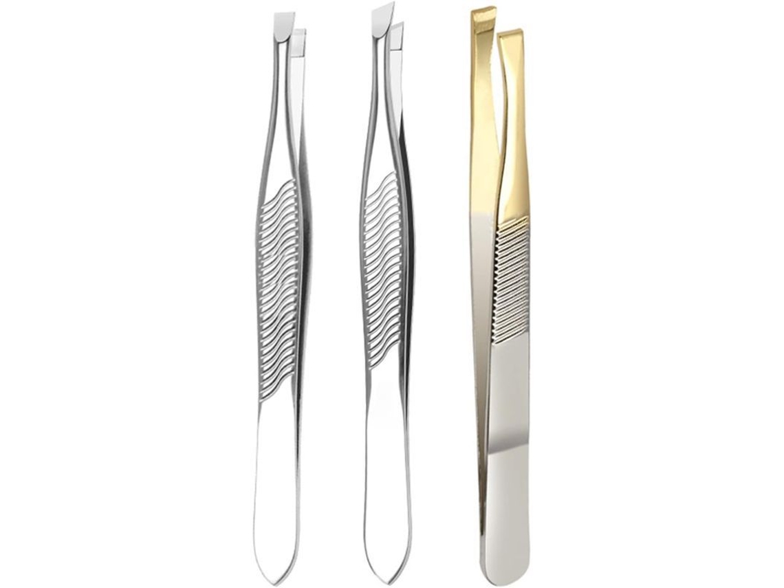 3 Pinzas De Acero Inoxidable, Pinzas Profesionales Para Cejas, Pestañas Y Vellos Encarnados.