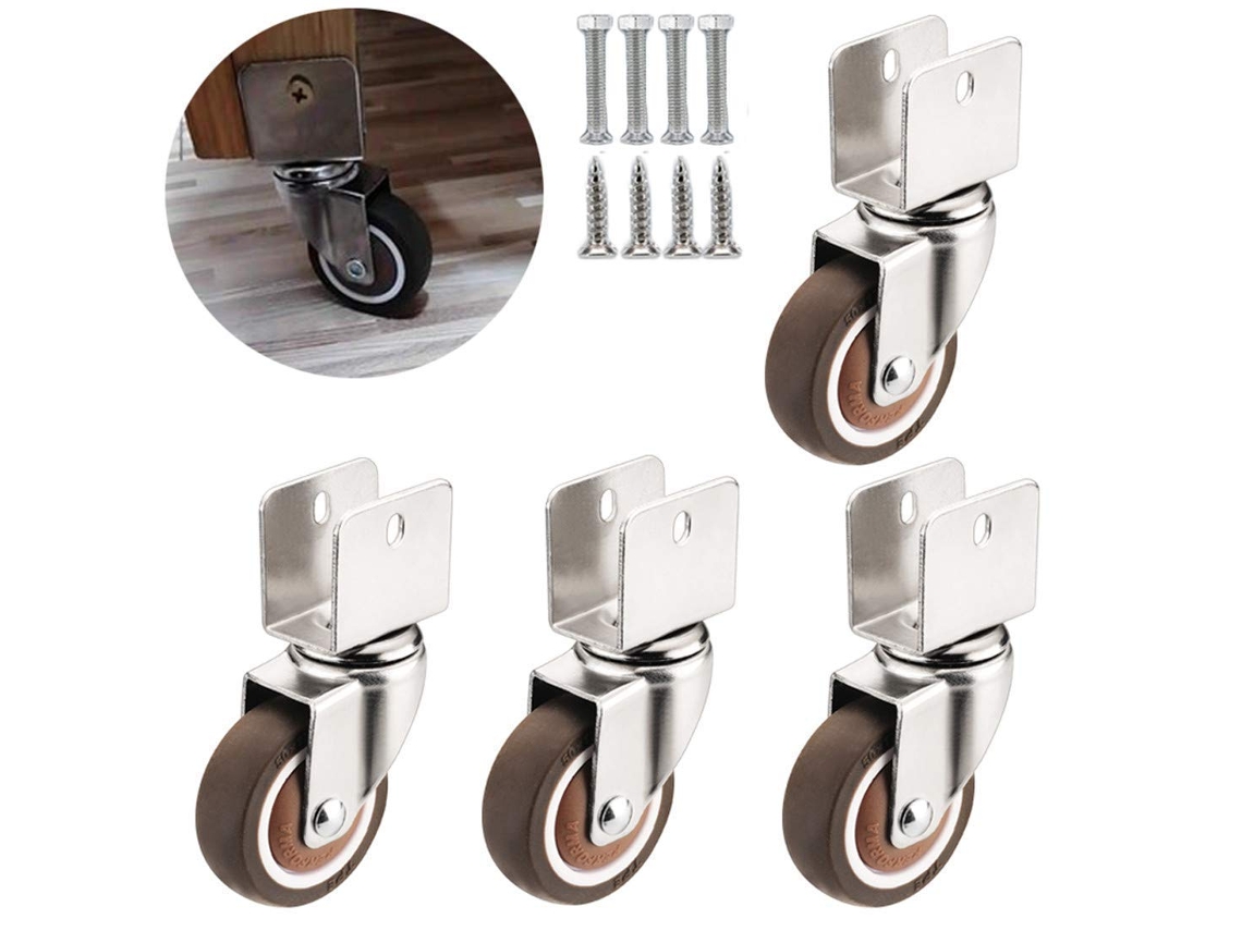 Ruedas Soporte Goma 2 Pulgadas Giratorias Para Muebles