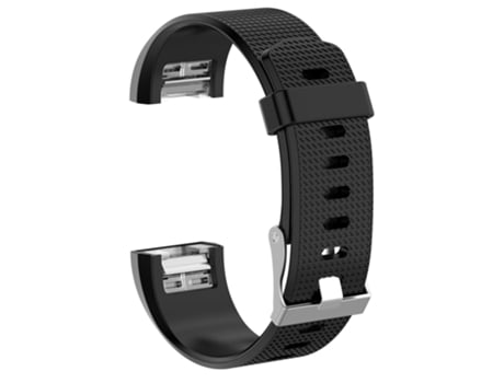 Correa de reloj inteligente para Fitbit Charge 2 Silicona de textura regular con hebilla, Talla: S (negro)
