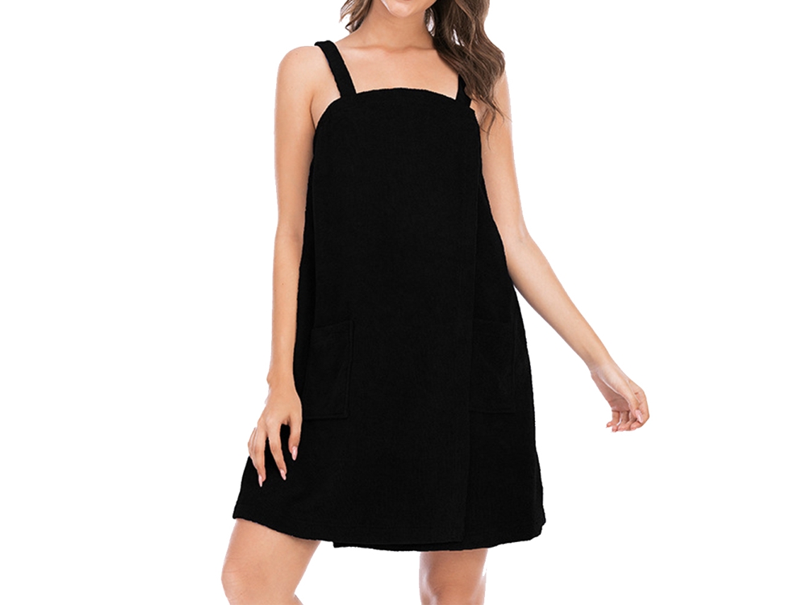Toalla de Baño Kofihety Vestido Tirantes Ligero Poliéster Negro (28x36x10cm)