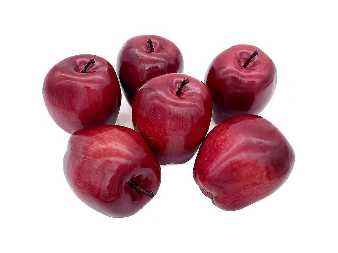 Manzana Artificial Grande, Fruta Decorativa De Imitación, 6 Piezas De Espuma De Estireno De 9 Cm.