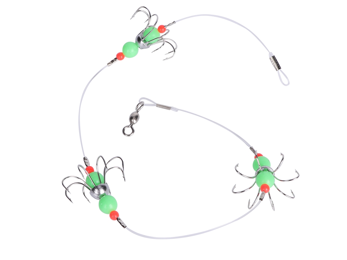 Anzuelo luminoso para calamares para pesca nocturna - Accesorio verde fluorescente