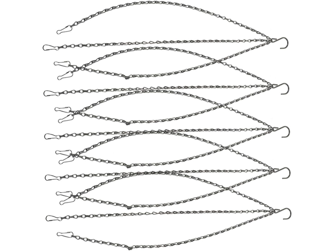Cadena Metálica Inoomp De 5 Piezas Para Cestas Colgantes Con Ganchos, Ajustable Para Macetas, Comederos Para Pájaros Y