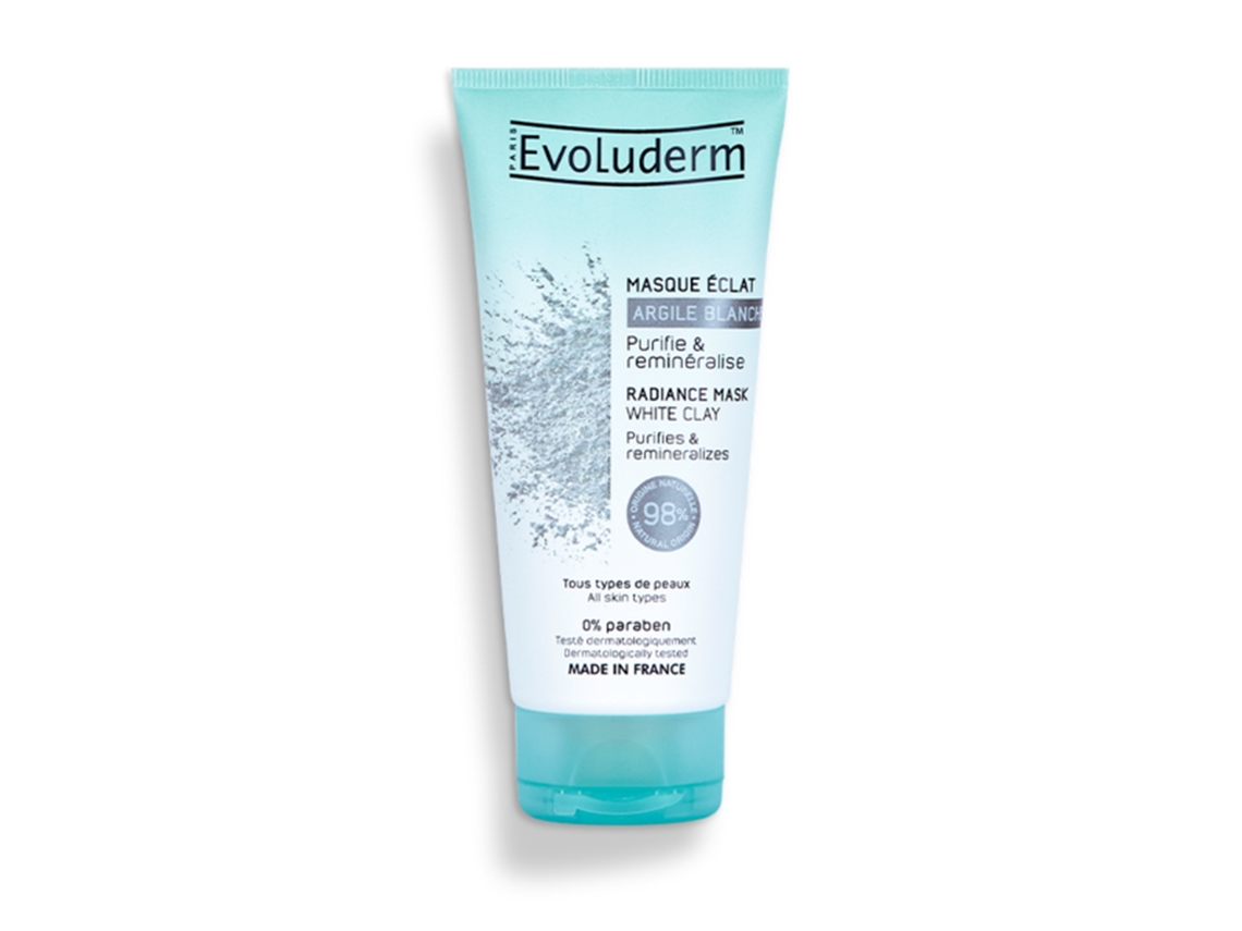 Mascarilla facial iluminadora de arcilla blanca Evoluderm 100 ml
