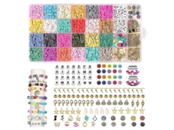 2026-kit De 4600 Perlas De Arcilla Para Hacer Pulseras Con Letras, Charm Y Cuerdas Elásticas