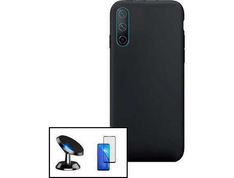 Carcasa + Protector + Soporte Magnético OnePlus Nord CE 5G PHONECARE Silicona Líquida Negro