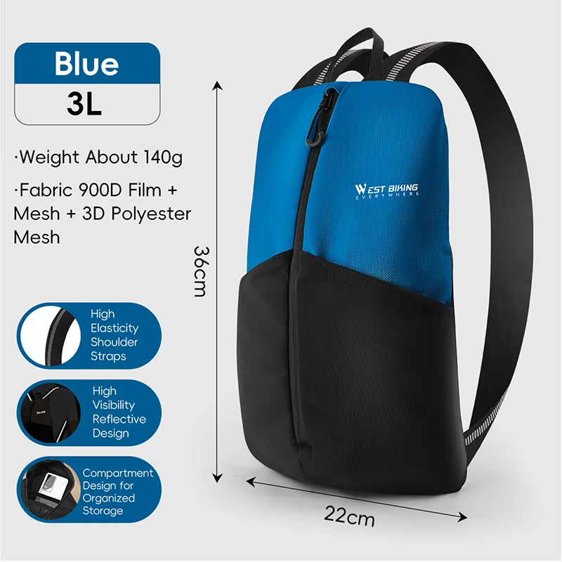 Mochila de exterior MDUG, 3L, azul
