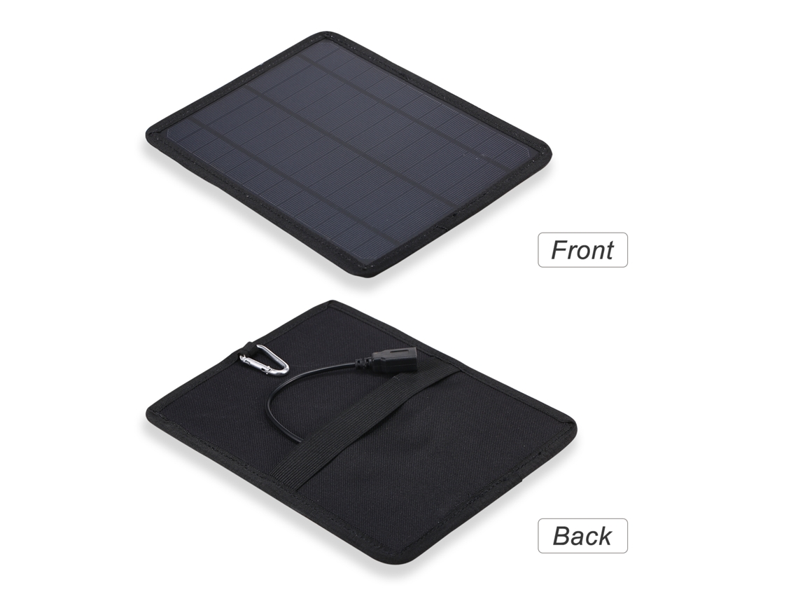Panel solar de 5,3 W y 6 V con puerto USB, bricolaje, resistente al agua, color negro, para teléfono móvil.