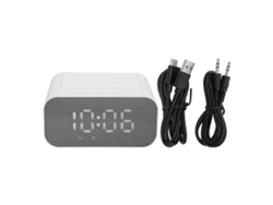 Altavoz Mali Bluetooth com Carregamento Sem Fio, 15W, Rádio FM, Timer de Sono, Alarme, Branco