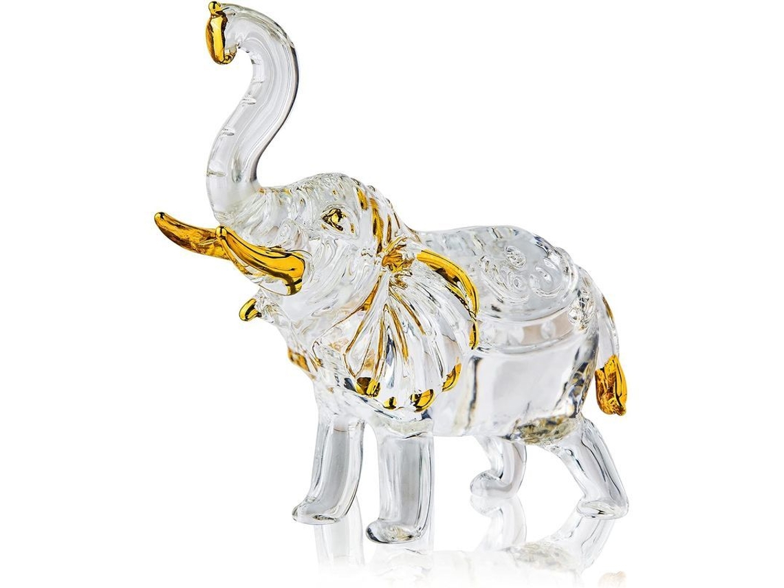 2026-figura De Elefante Tailandés De Cristal Con Trompa Levantada Ornamento Coleccionable