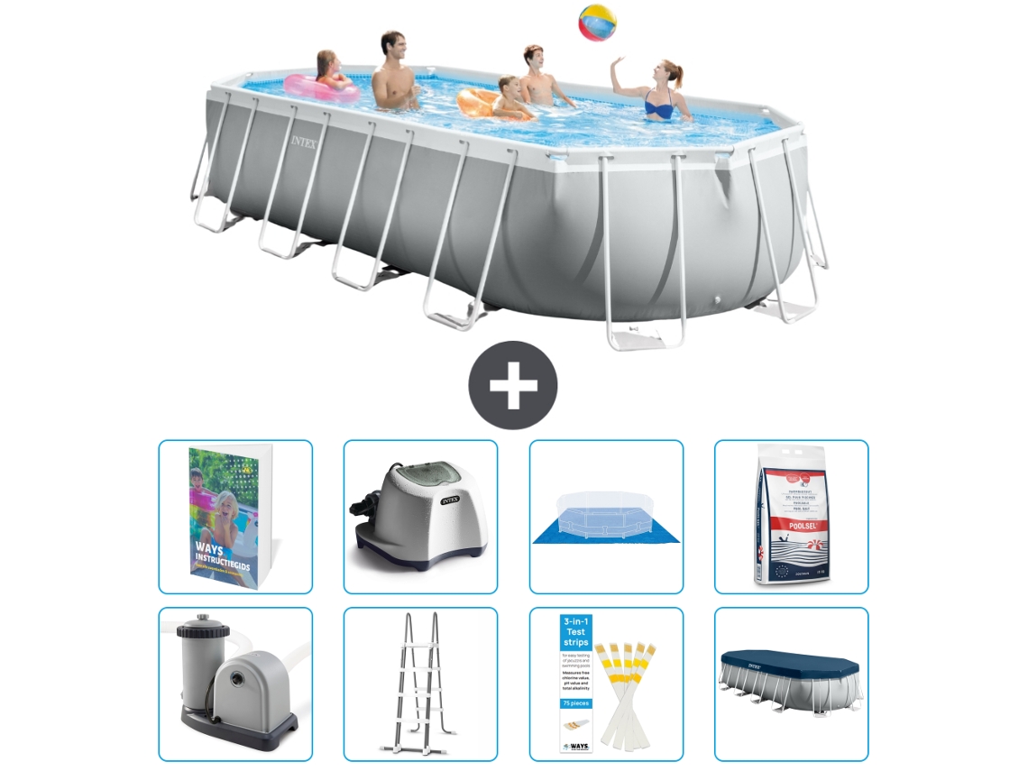 Intex Piscina Prism Frame Oval - 610x305x122 Cm - 9-peças S649