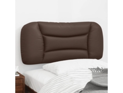Cabecero De Cama Acolchado Cuero Sintético Marrón 80 Cm