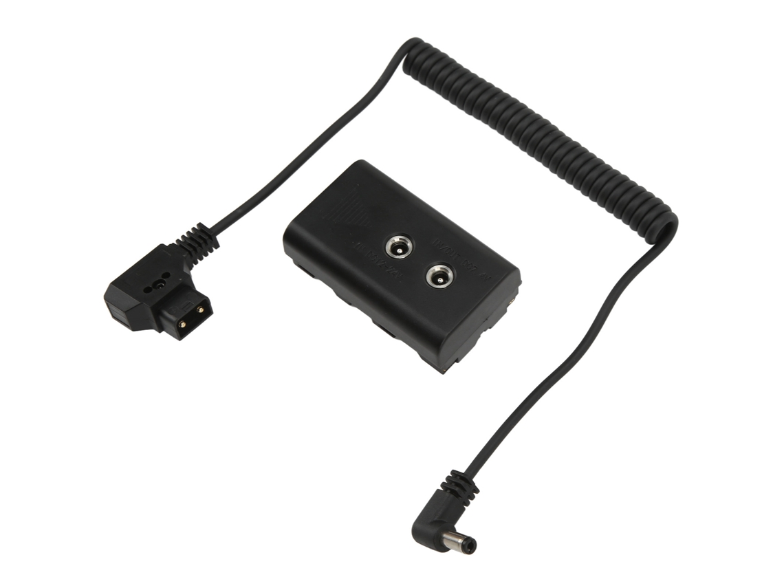 Adaptador de batería falso con cable de alimentación de CC para cámara Sony