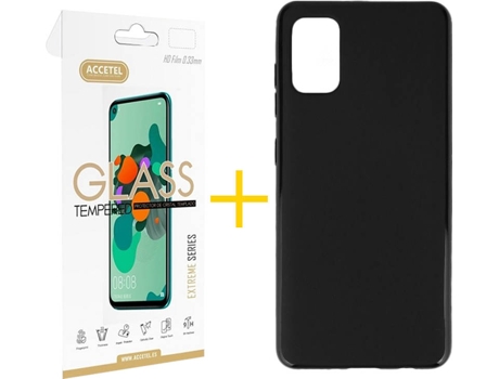 Kit Funda + Protector de Pantalla Samsung Galaxy A51 5G ACCETEL Liso (Negro)