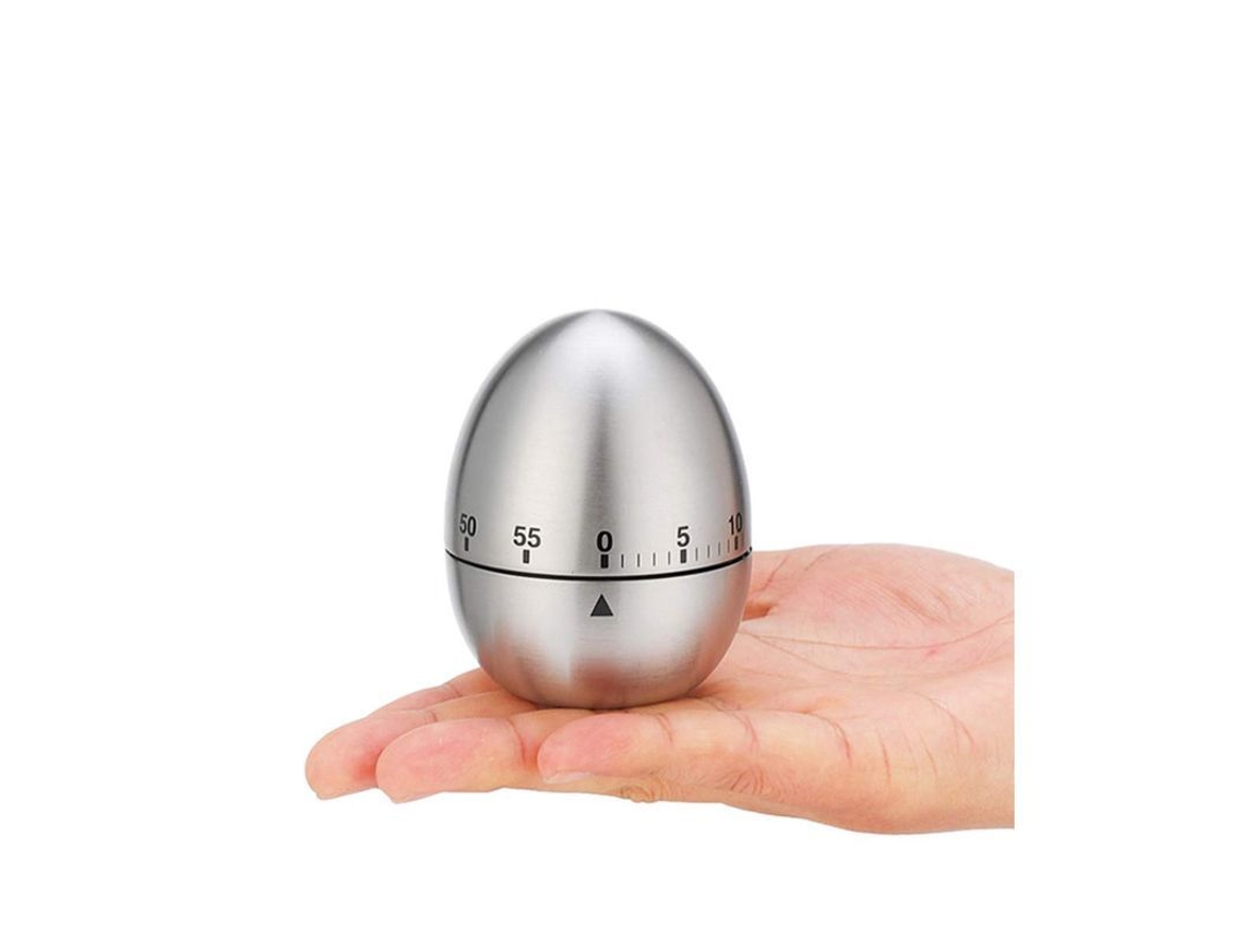 2026-45669-temporizador De Huevo Linjou Mecánico De Acero Inoxidable Para Cocina Y Niños Forma De Huevo Plata