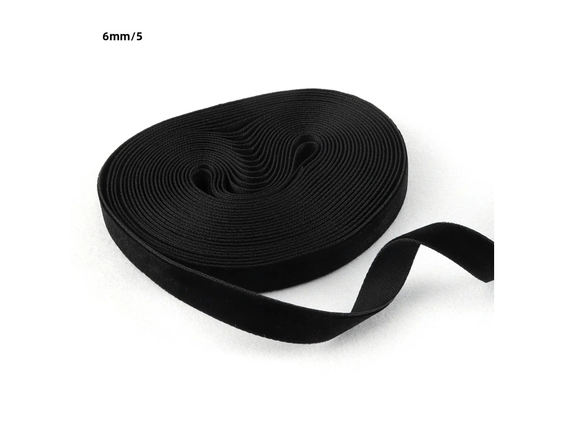 Cinta De Terciopelo Navideña De 5 Yardas (negra, 6 Mm) - Cinta Vintage - Adecuada Para Embalajes De Bodas Y Navidad