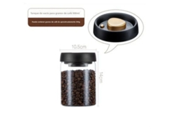 Juego de frascos de vidrio transparente para almacenar granos de café, transpirables y resistentes a la humedad, con cierre hermético. Mdug (900 ml)