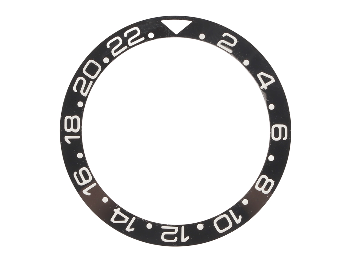 Anillo De Bisel De Cerámica Para Reloj, Base Negra, Dígitos Blancos, 40 Mm, Para Reparación.