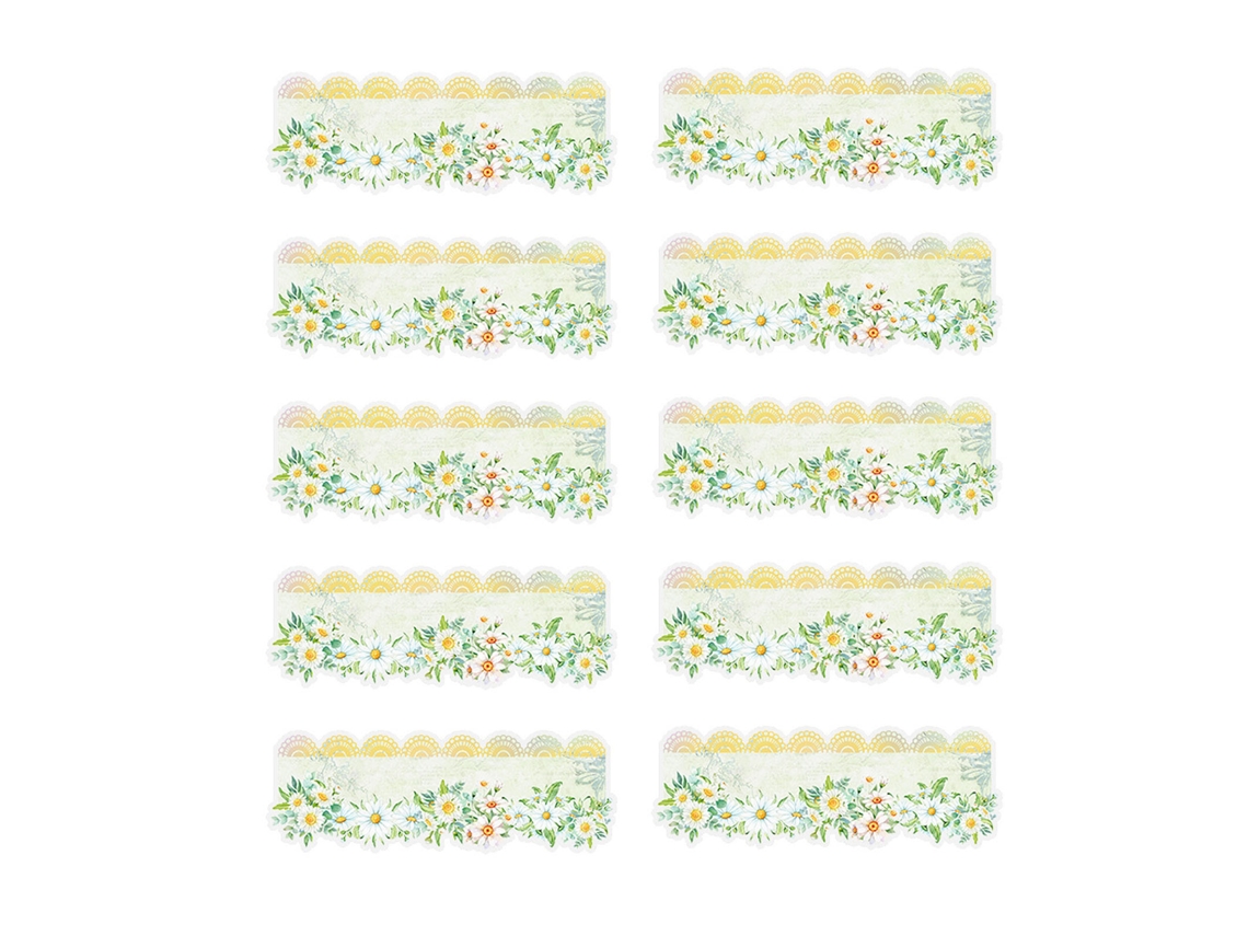 10 hojas por paquete, pegatinas para mascotas de un hermoso día, serie romántica de encaje floral, pegatinas decorativas para bricolaje, suministros manuales para flores.