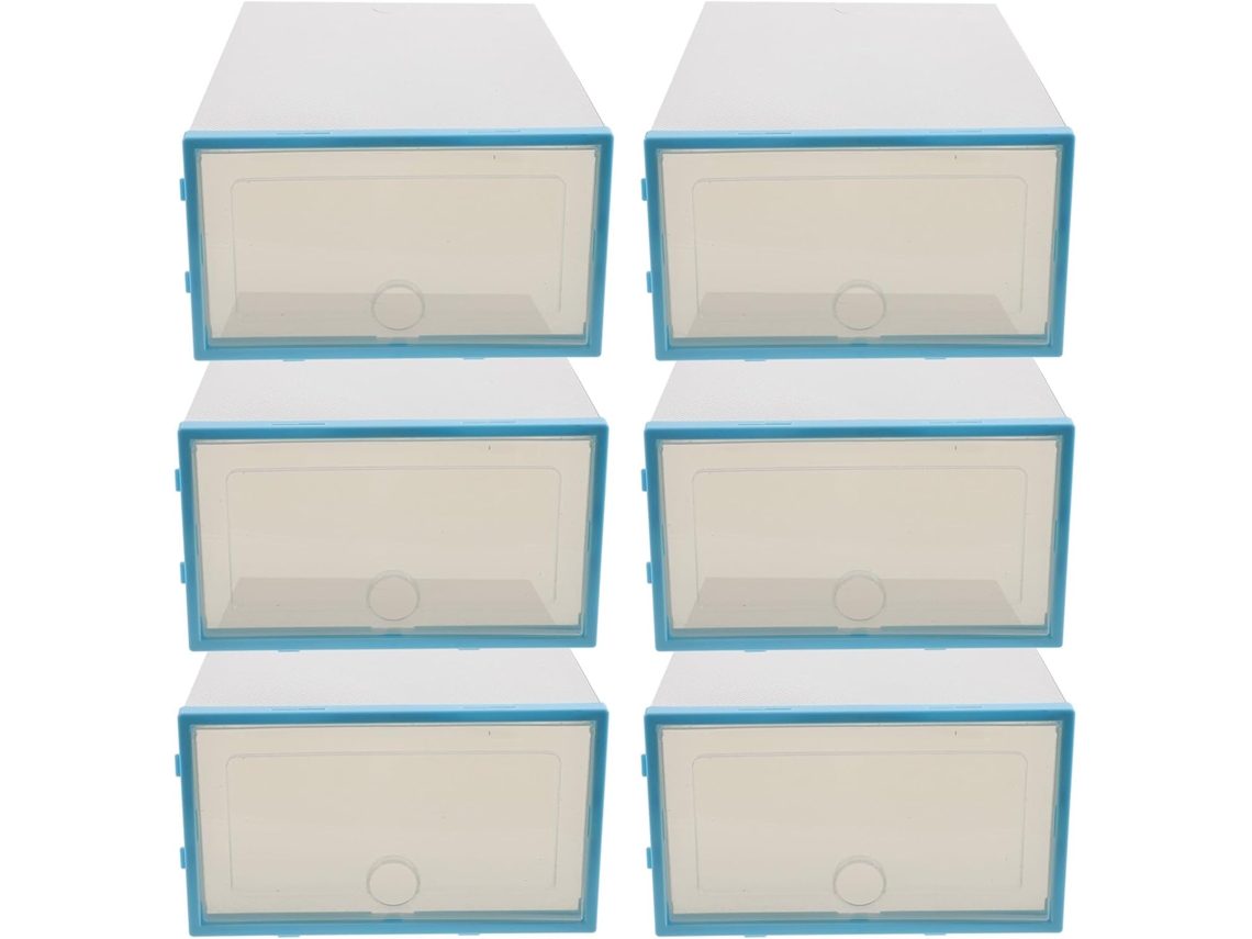 Cajas Zapatos Plástico Apilables Juego 6 Gruesas Transparente Almacenamiento Práctico Mujeres Armarios