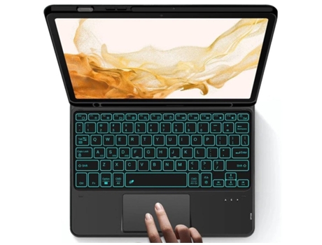 Funda con Teclado Magnético Retroiluminado para Samsung Galaxy Tab S8 Plus 12.4 Negro VEANXIN