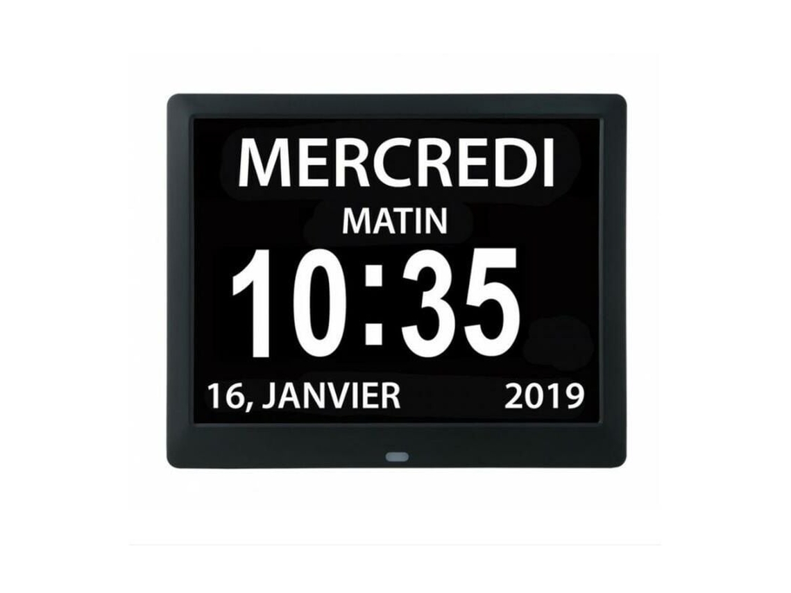 Reloj de calendario digital One Piece, 7 pulgadas, con fecha y hora, para ancianos y recordatorios de medicación Kofihety (negro)
