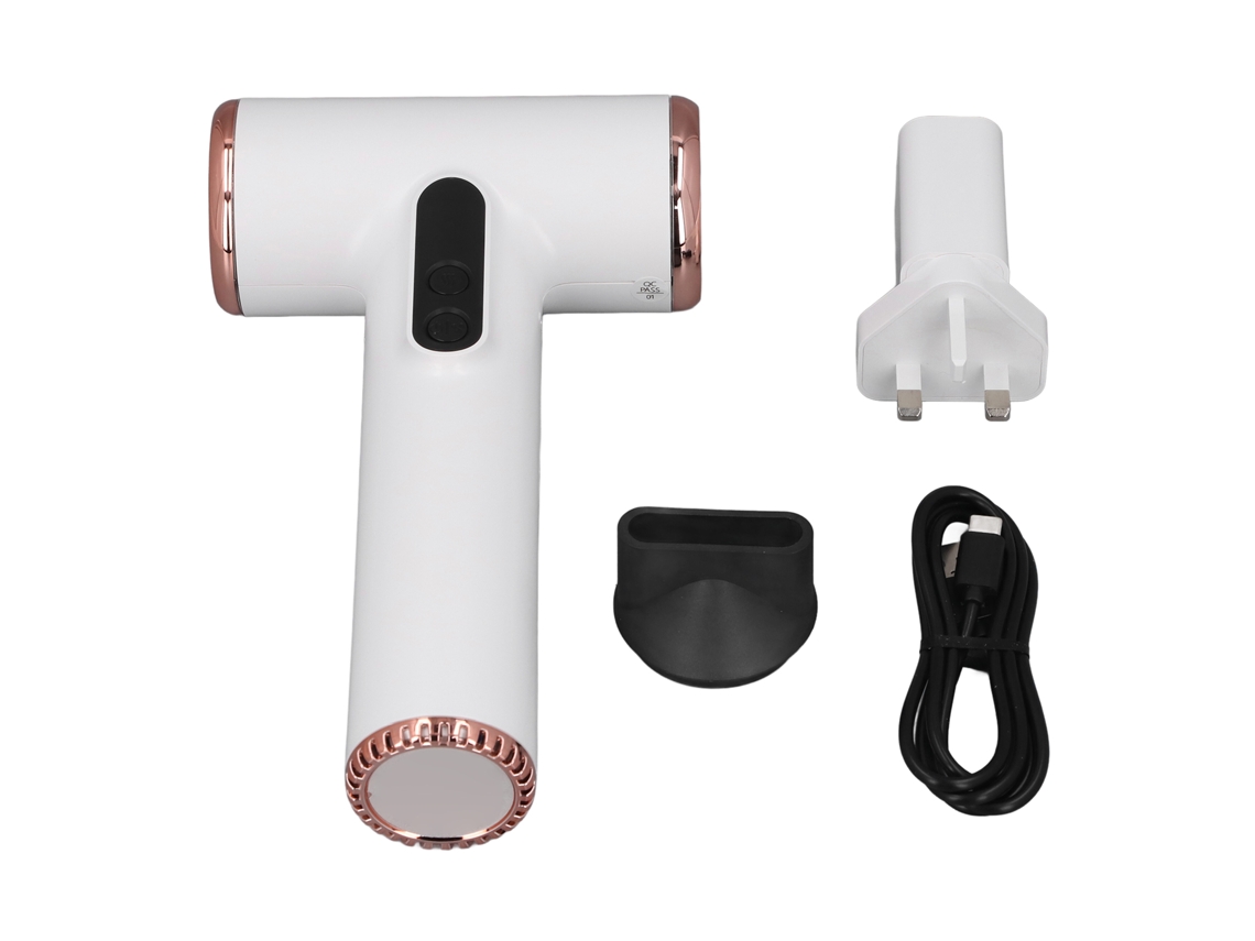 Secador De Pelo Inalámbrico Recargable Por Usb De 200 W Y 15600 Mah, Portátil Para Viajes Y Hogar, Con Boquilla.