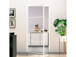 Puerta interior de 93 x 201,5 cm, vidrio templado/aluminio blanco fino Wsd517378 Lovely Home
