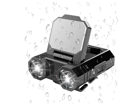Luces para sombrero con clip, lámpara de cabeza con sensor inteligente YIZHOOD Lantern-0145, mini altavoz brillante, luz LED con clip (negro) YIZHOOD