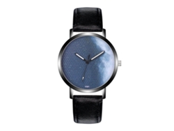 Reloj De Moda Casual Unisex Zhoulianfa De Cuarzo Con Correa De Cuero Negro